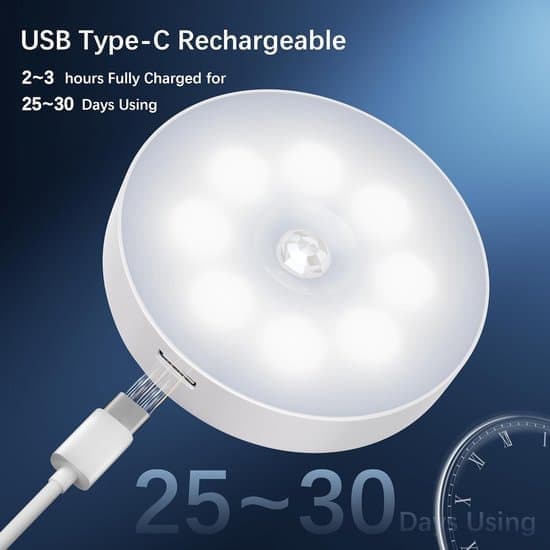 4-pack rörelsesensor uppladdningsbar skåpbelysning, 8*8*2cm, 3-färgs dimbar, med fjärrkontroll