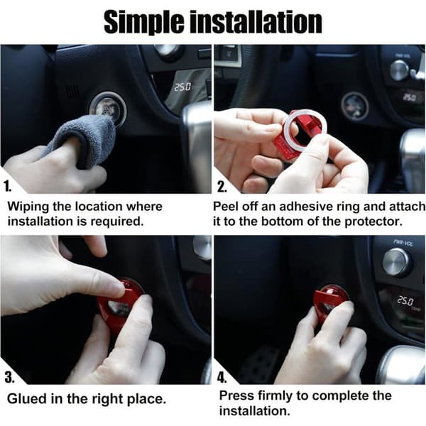 Universal motor start/stop-knapdæksel. Startknapdæksel med én knap (rød).