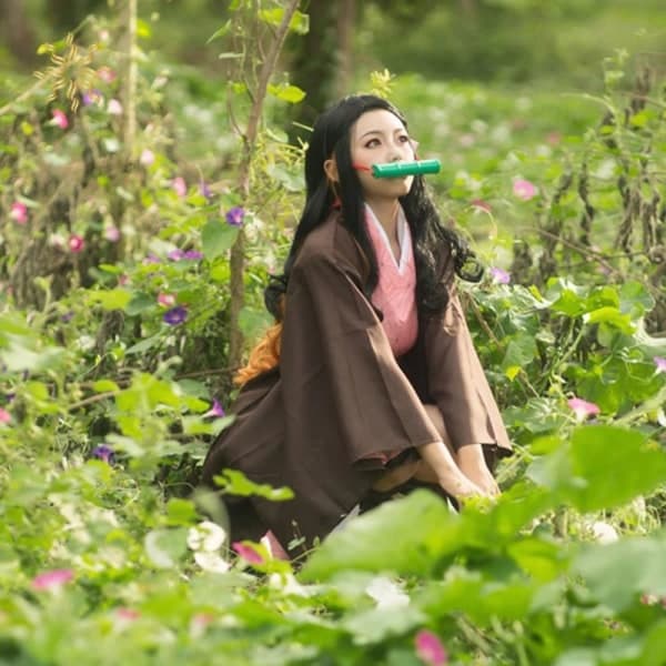 Anime Demon Slayer Cosplay Halloween Bambu Suukappaleet