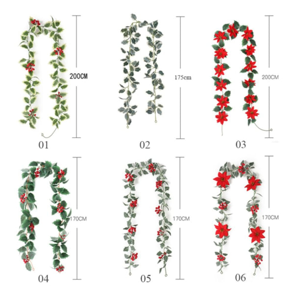 Konstgjord bärranka, simulerad julblomma 3 3