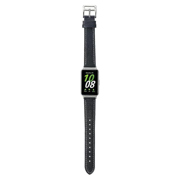 Ægte læder urrem udskiftning til Samsung Galaxy Fit3 - Beige Multicolor Midnight Blue
