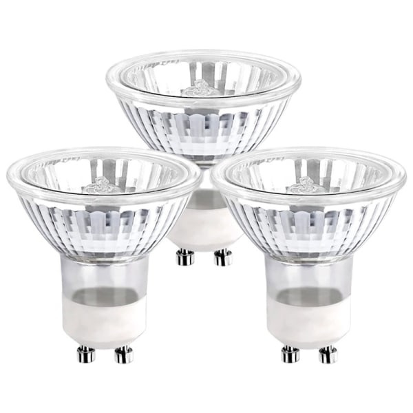 GU10 halogenlamper 35W dæmpbar, 220V GU10 halogen spotlight 2 pins, 400 LM, 2800K varm med (3 stk, hvid)