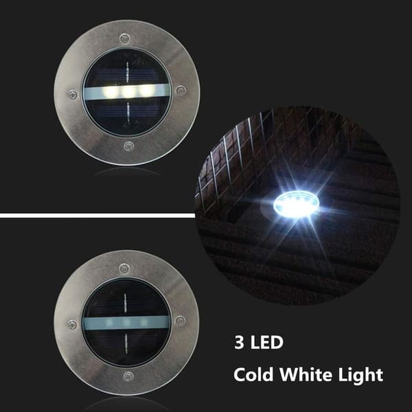 Udendørs solcellelamper, 4-pak 3 LED-spotlights, solcellehavelamper, IP65 vandtætte, dekorative plænelamper til sti, terrasse, have, indkørsel