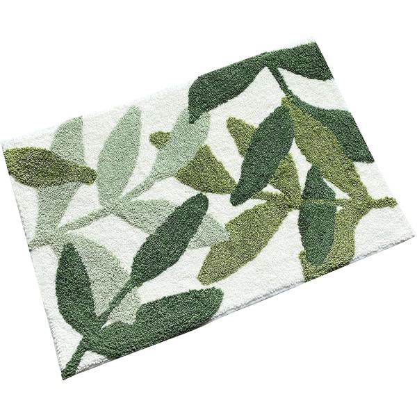 Grønne blade Mikrofiber Stærk vandabsorberende bademåtte, 45*65cm