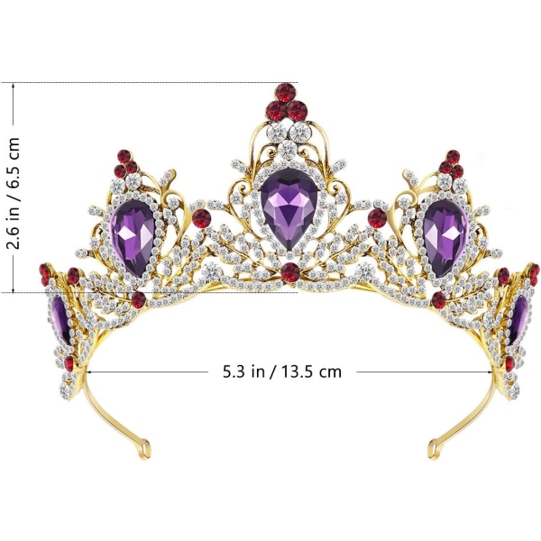 Lyxig lila kristallkrona Barockkrona Rhinestone Tiara och Crown Bridal Crown Pannband