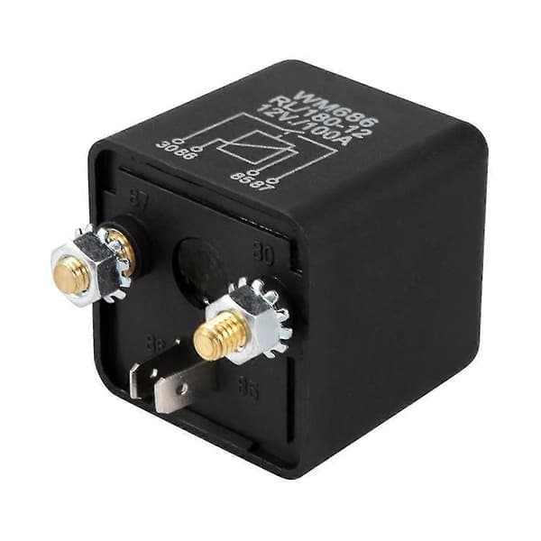 2 stk. 12v 100amp 4-benet kraftig tænd/sluk-kontakt Split Charge Relæ til Auto Båd Van Sort