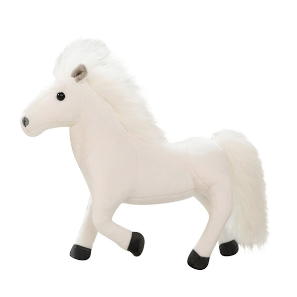 Simuleret Hest Dukke Plyslegetøj Hvid Hest Brun Hest Julegave Sofa Møbel Dekoration White