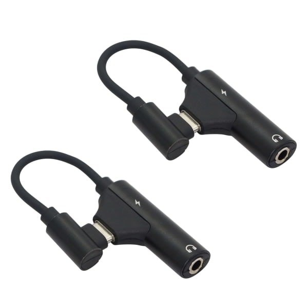 2 stk. hovedtelefonadapter 2 i 1 USB C til 3,5 mm, Type C til AUX-lyd