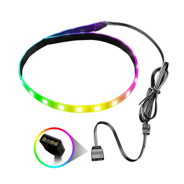 COOLMOON LED-lysstripe magnetisk 40 cm PC-datamaskin RGB-lysstang med 4-pin RGB/5V ARGB