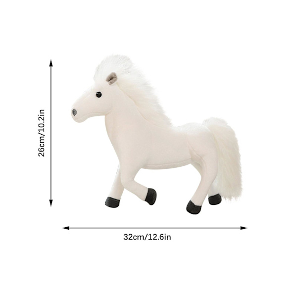Simuleret Hest Dukke Plyslegetøj Hvid Hest Brun Hest Julegave Sofa Møbel Dekoration White