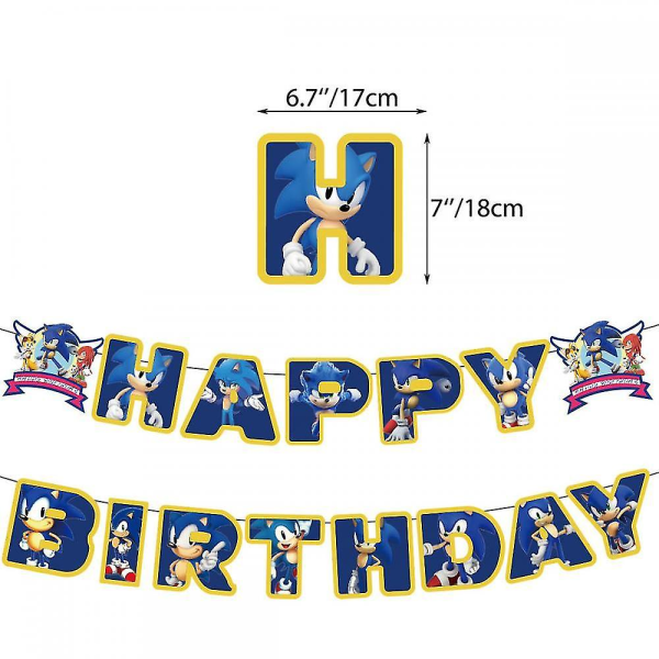 Fødselsdagsfestdekorasjoner inkluderer Happy Birthday Banner, hengende virvlerdekorasjoner, lateksballonger, kaketopper