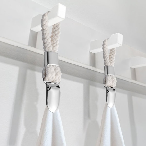 4 stk Håndkleklemme Håndkleholder beige