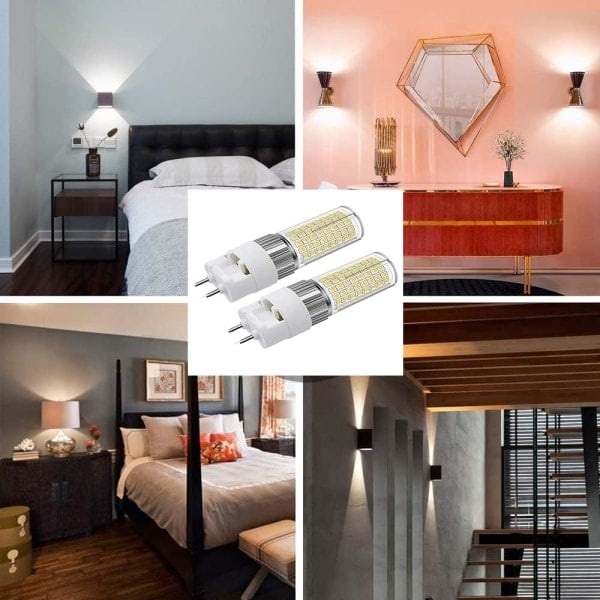 G12 16W Varmvit LED-lampa, Bi-Pin Majslampa (150W Halogen/Glödlampa motsvarande), 3000K 1600 Lumen Spotlight, 2-pack