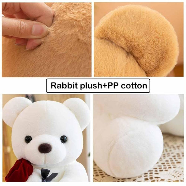 Rose Teddy Bear Sød Plysdyr Bjørn Blød Plys Pude Dukke Valentinsdag Gaver til Hendes/Kæreste Elsker Mor Barn
