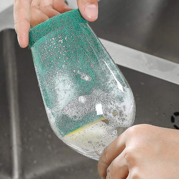 24 stk. Svampe, der er kompatible med opvask, ikke-ridsende skrubbesvampe med slibende skuresvampe, 3,94 tommer X