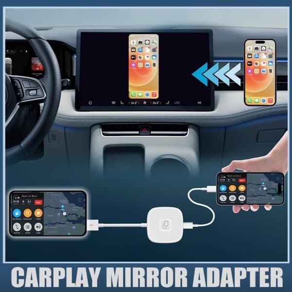 CarPlay-adapter - HELLOVE - THT-020-7 - Trådløs - Skjermspeiling - Plug and Play