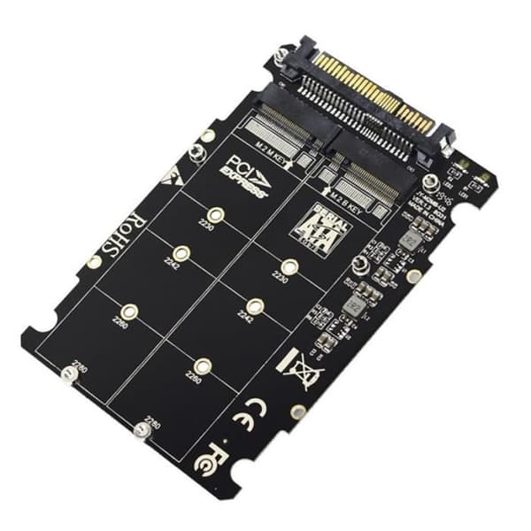2 i 1 M.2 NVMe SATA U2PCB M.2 NVMe SSD Key M Key B SSD till U.2 SFF-8639 PCIe M2 Adapteromvandlare Datordelar