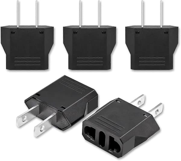 Frankrike til USA Pluggadapter, 5 stk Reiseadapter Canada Amerikansk Pluggadapter, Frankrike Internasjonal Adapter Mexico Plugg