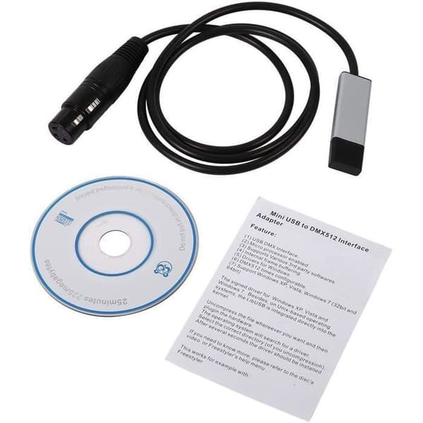 USB til DMX interface adapter, mini DMX512 controller, computer scenelys controllere, lysdæmper