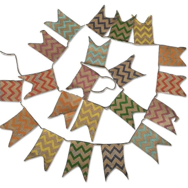 Naturligt juteflag, retro stof Shabby Chic dekorationer, der bruges til at fejre fester