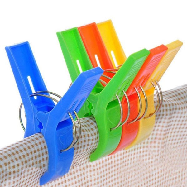 Solstol Strandhandduk Klämmor 4-Pack Stora Klämmor Klädnypor Tunga Tvätt B One-size