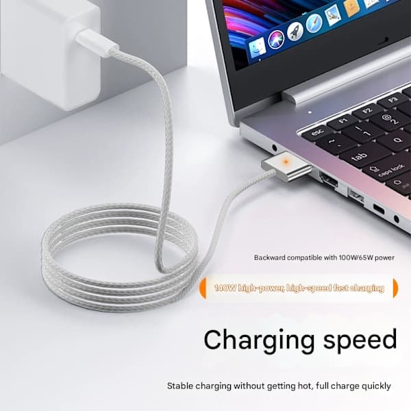 Magnetisk USB C til Magsafe 3 opladerkabel (140w), magnetisk opladerkabel