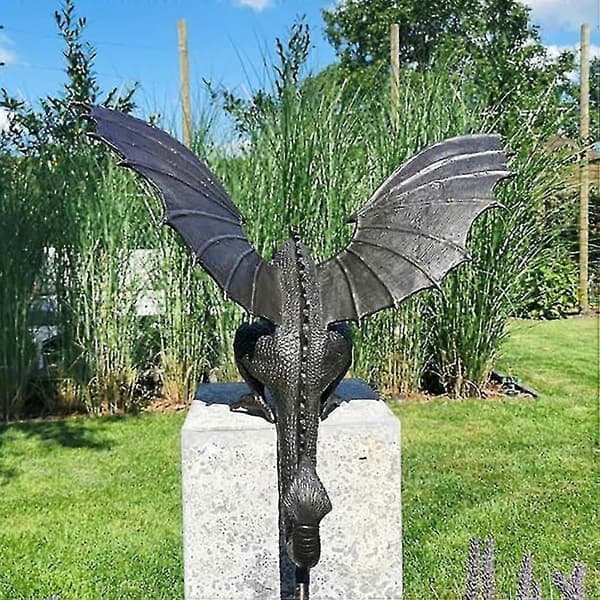 Hagedrage Statue Fontene Dragepynt Harpiks Vannfunksjon Skulptur -På lager- Perfekt