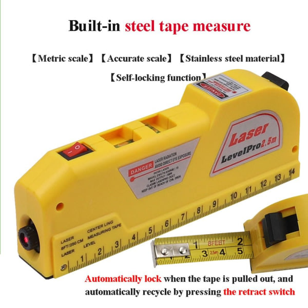 Laserniveau med målebånd