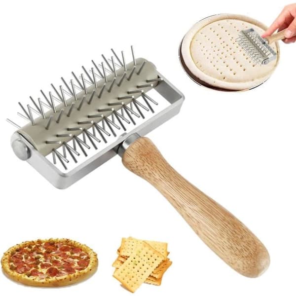 Deigrulle, pizzadokker i rustfritt stål, pizzakjevle, rask deigrulle, kjevle