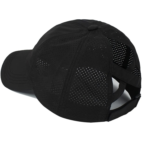 Womens Criss Cross Ponytail Cap Justerbar Hög Mes