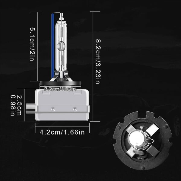 2 stk D1c D1s D1r 8000k Ice Blue Hid Xenon bilhovedlykter 35w High Low