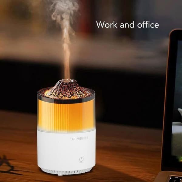 Luftfukterdiffuser med omgivelseslys, stillegående, stor kapasitet, hvit