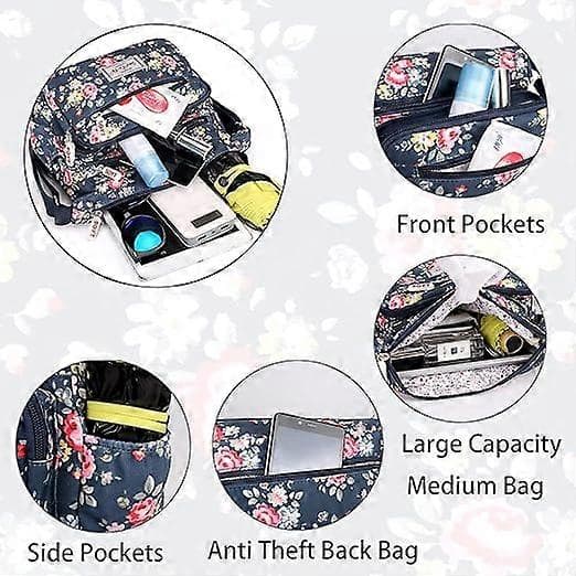 Dam Multi-Pocket Casual Crossbody Handväskor Vattentäta Axelväskor i Nylon (Fjäril-vit)