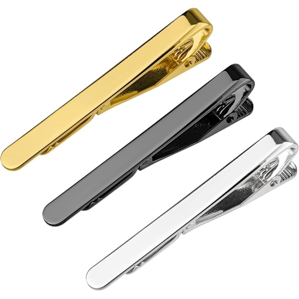 3 pcs tie pins, tie pin set gold silver black tie pin set for men classic tie pins for men everyday wedding day business father's day gift