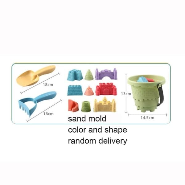 6PCS Sandleketøy Sett Strand Slottbøtte