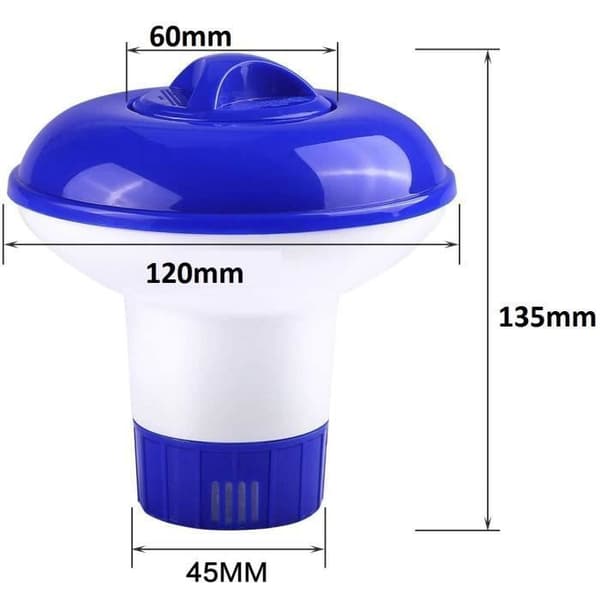 Flytande klordispenser, 5\" klordispenser, flytande klordispenser för simbassänger, vattenparker och spa