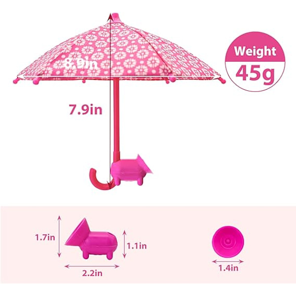 Söpö puhelimen sateenvarjo aurinkosuoja, 1 kpl puhelimen sateenvarjo aurinkosuoja imukupilla Red