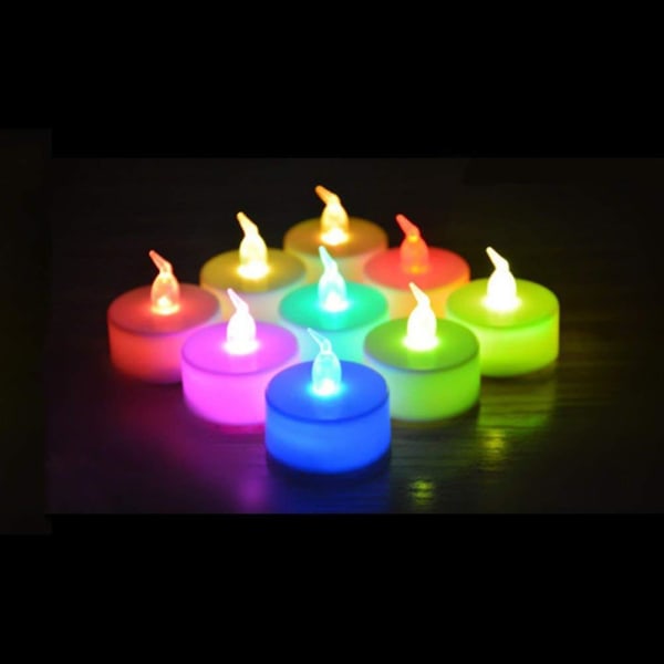 24 kpl Led-kynttiläkynttilöitä - 7 värivaihtoehtoa liekittömistä kynttilöitä - pitkäkestoisia paristoja (monivärisiä - 24 kpl)