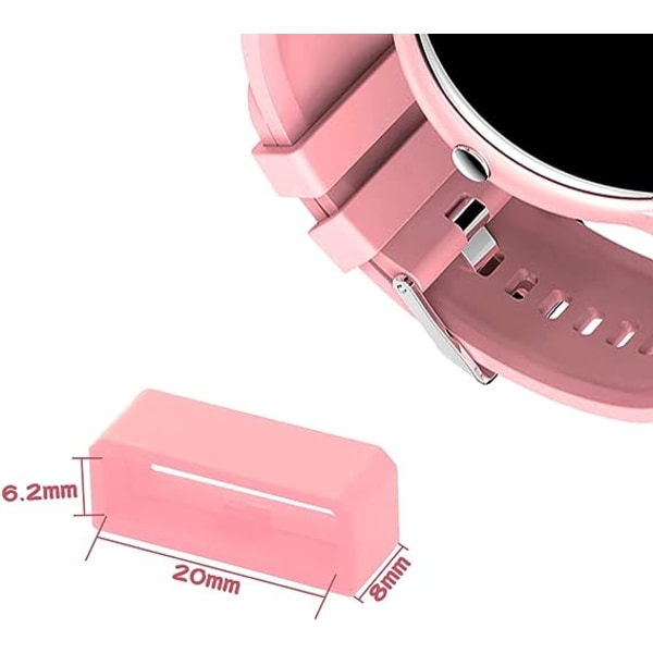 6 stk. urremholdersløjfe, 20mm 22mm silikoneremmeholder Fastgørelsesringdele til udskiftning af smart urbånd