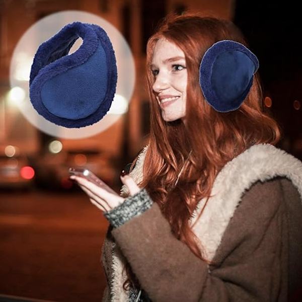 2 pakkausta fleece-korvaläppiä talven korvalämmittimiä naisille ja miehille tuulenpitävät plyysikorvaläpät kylmälle säälle juoksuun ulkoilulajeihin lumilautailuun (paksu)