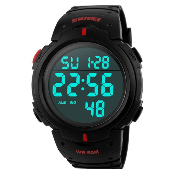Herreklokker Sportsklokker LED Digitalklokke Red