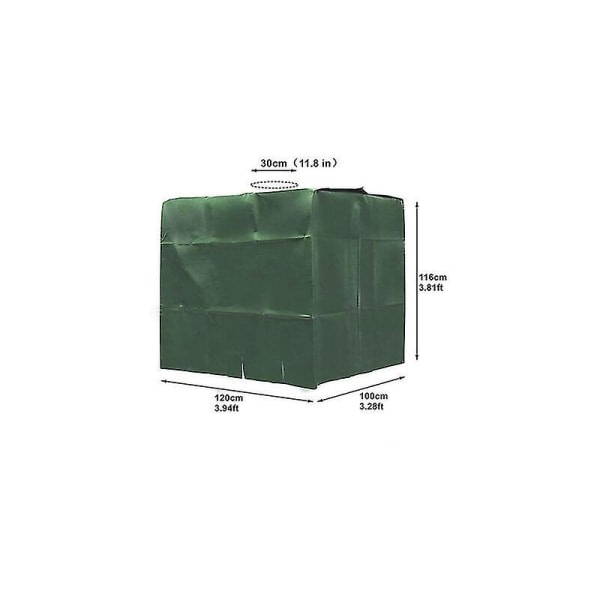 Dæksel, Ibc-dæksel til 1000l tank, vandtankbeholderdæksel, støvtæt anti-uv regntæt, 120x100x116cm (grøn)