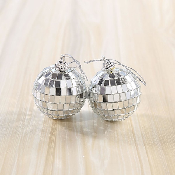 6/12 st Mini Discokula Festdekorationer Silver Mini Plastprydnader Små Discokulor Silver 3CM