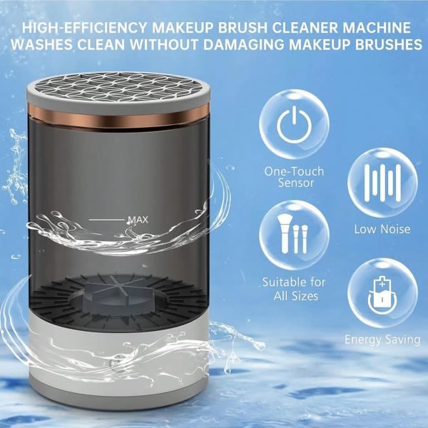 3-i-1 automatisk rengørings- og tørrestativ til makeupbørster