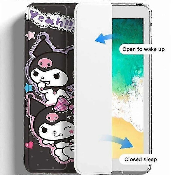 Kawaii Sanrio Kuromi iPad Fodral För iPad 10:e Generationens Fodral Tecknad Trevik Silikon Mjukt Fodral För iPad 7 8 9 Pro 10.5 Air 3 4 5 Skal ipad 19 20 10.2 4