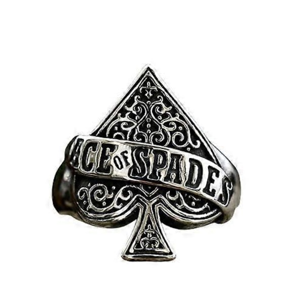 Vintageinspirerade ringar med spader, bokstäver och punkrock-stil för män - Europa och Amerika - Rostfritt stål - Smycken - Present 7