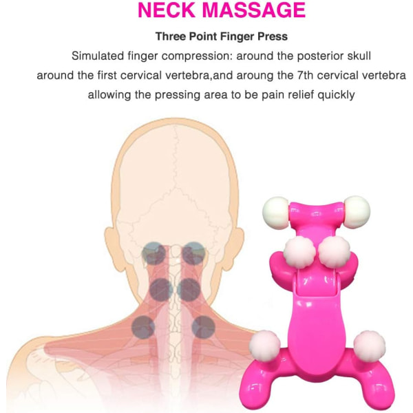 Nakke og hoved smertelindring Rygmassage Trækanordning Støtte afslapningsmiddel, cervikal rygsøjlejustering kiropraktisk pude, 6 triggerpunktsterapi