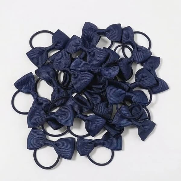 Hårsnoddar med Grosgrain-knut, 20-pack, Marinblå, Hårband för Hästsvansar och Flätor