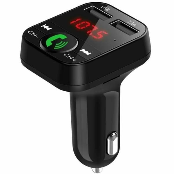 Bluetooth FM-lähetin - Radiosovitin - USB-laturi - MP3-soitin - Handsfree