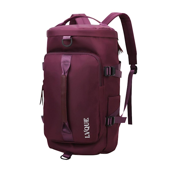 Gymtaske til Kvinder Sportstaske Rejsetaske Weekender Overnight Taske med Skoafdeling purplish red